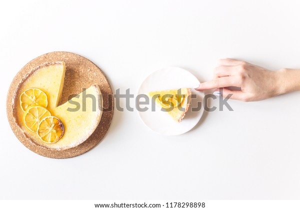 Lemon Tart Dried Lemons Decoration Cut Stock Photo Edit Now