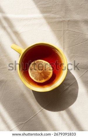 Lemon Tea on Light Table under Sun Light