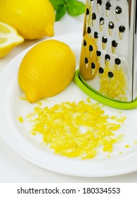 Lemon And Lemon Zest With Grater