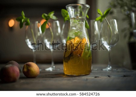 lemonade in a glass, mix orange, lemon