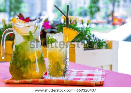 Similar – Infused fruit water cocktails and green vegetable smoothies