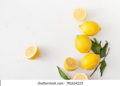 Lemons are in home recipes for cosmetics and cooking to improve immunity and health. The view from the top.
