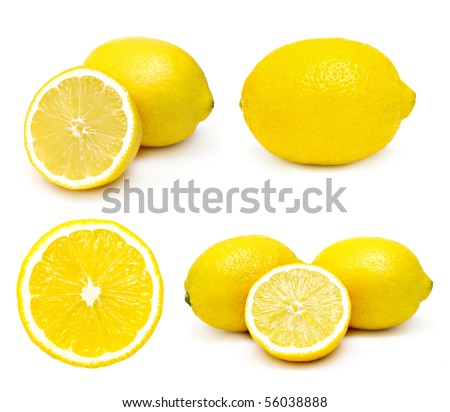 Lemons set isolated on a white background