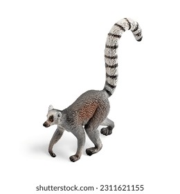 Lemur animal miniature toy on white background - Shutterstock ID 2311621155