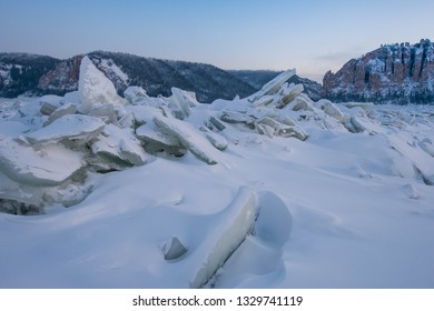 The Lena Pillars Is A Geological Formation And A Natural Park Of The Same Name In Russia, On The Banks Of The Lena River. Located In Khangalassky District Of Yakutia, 104 Km From The City Of Pokrovsk.