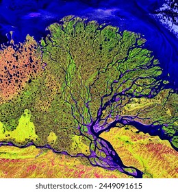 Lena River Delta. . Elements of this image furnished by NASA.