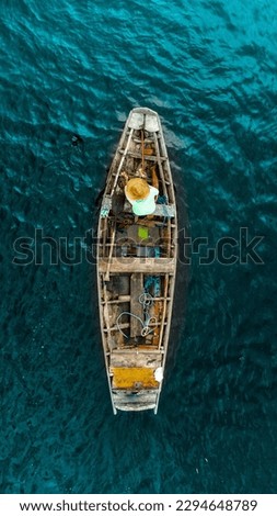 Similar – Image, Stock Photo Aerial Drone View Of Old Shipwreck Ghost Ship Vessel