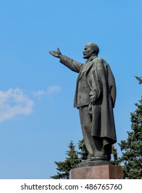 Lenin Statue Raising His Hands