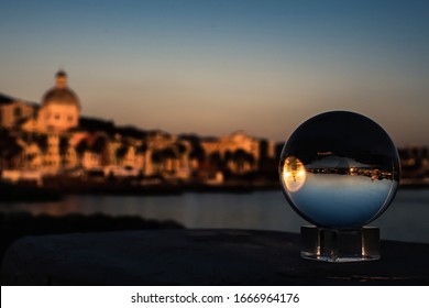 Lens Ball In The Sunset 