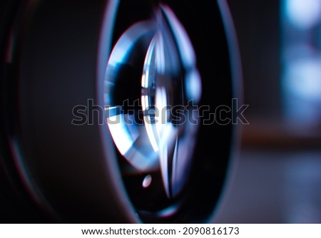 Lens with chromatic aberration abstract background