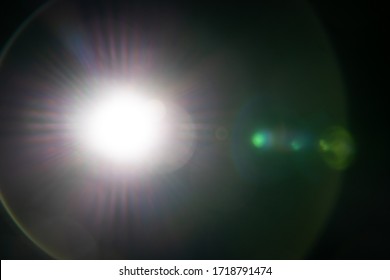 Lens Flare On The Black Background