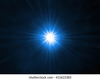 Lens Flare Of Strong Light Source In The Dark, Abstract Background