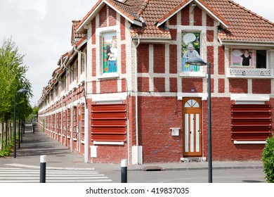 Lens - France - May 11, 2016: Minor Home Alongside The Louvre - Lens