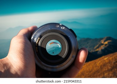 Lense effect image with background