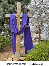 Lenten Cross Draped In Purple