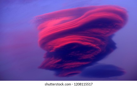 Lenticular Cloud In Sunset Light