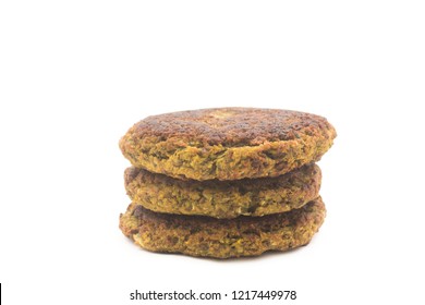 Lentil Burger. Vegan Meal Isolated On White Background