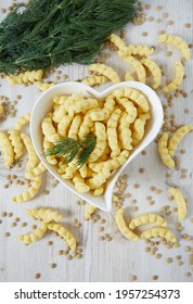 Lentil Chips On Wooden Surface