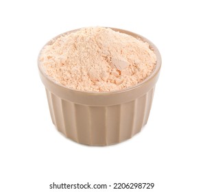 Lentil Flour In Bowl Isolated On White