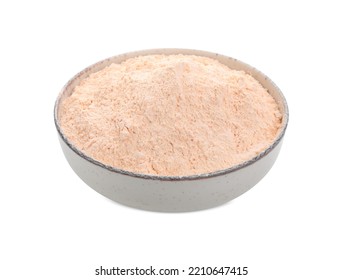 Lentil Flour In Bowl Isolated On White