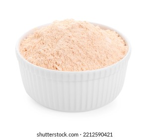 Lentil Flour In Bowl Isolated On White