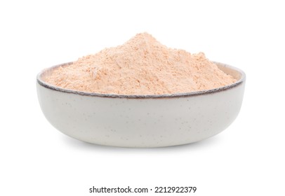 Lentil Flour In Bowl Isolated On White