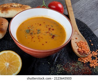 Lentil Soup, Lentil, Lemon, Plate, Hot.