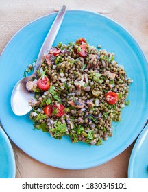 Lentils Salad With Tomatoes And Parsley 