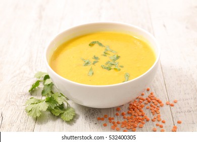 lentils soup with curcuma