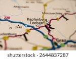 Leoben and Kapfenberg shown on Austria map