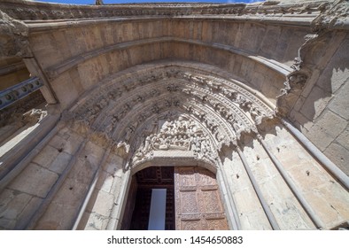 Leon Cathedral Main Facade, Spain. Final Judgment Door