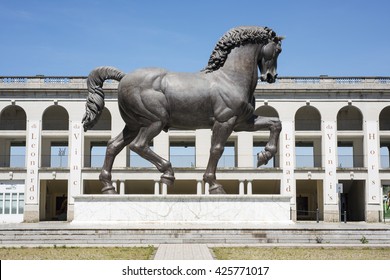 Leonardo Da Vinci Horse Statue In Milan, Italy