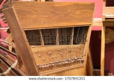 Similar – Foto Bild Altes Musikinstrument aus Holz Tastatur Nahaufnahme, Pfeifenorgel Makro