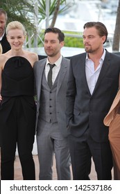 Leonardo DiCaprio, Carey Mulligan & Tobey Maguire At The Photocall For Their Movie 