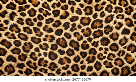 Leopard Fur Animal Texture Background Wool Creative Concept Design Copy Space Nature Art Banner Flyer Poster Close Up Illustration Modern 