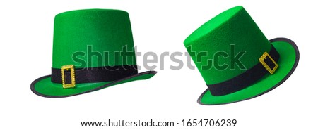 Leprechaun's green hat for Saint Patrick's Day two differente angles