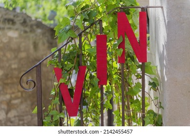 Les Baux De Provence, France – June 02, 2015:  Wine Advertisement, Les Baux De Provence, Bouches Du Rhone, Provence  Region, France