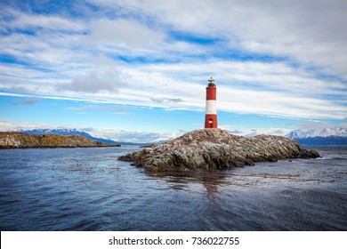 Les Eclaireurs Lighthouse is located near Ushuaia in Tierra del Fuego in Argentina.