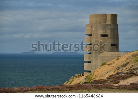 Les Landes, Jersey, U.K.
WW2 bunker perched on the cliff overlooking the other Channel islands.