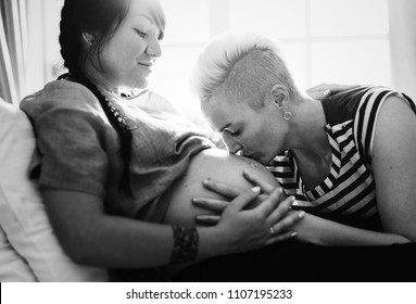 Lesbian couple expecting a baby