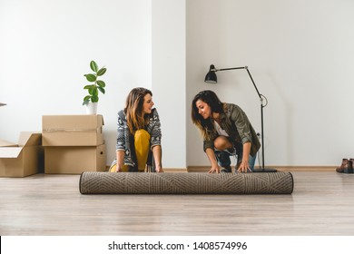 Lesbian Couple Moving Into A New Apartment