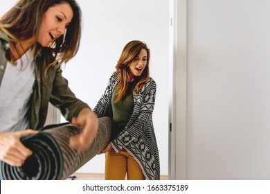 Lesbian Couple Moving Into A New Apartment