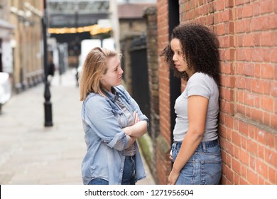 Lesbian Couple Talking In The Street