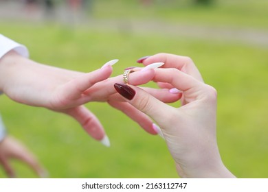 Lesbian Engagement Proposal. Wedding Lgbtq Couple Love. Female Relashionship