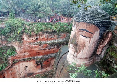 Leshan Giant Buddha In Mt.Emei Of China