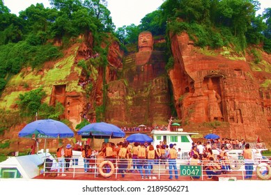 Leshan, Sichuan, China - 5 17 2016: China's Leshan Giant Sitting Buddha Is The Grandest Statue I've Ever Laid Eyes Upon. What Do You Think? Have You Seen Any Bigger And Better Looking?