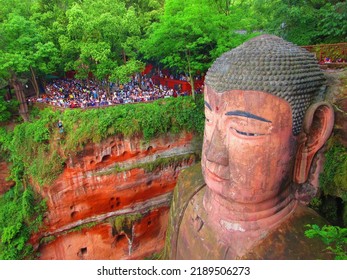 Leshan, Sichuan, China - 5 17 2016: China's Leshan Giant Sitting Buddha Is The Grandest Statue I've Ever Laid Eyes Upon. What Do You Think? Have You Seen Any Bigger And Better Looking?