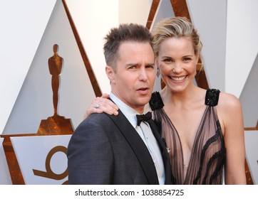 Leslie Bibb And Sam Rockwell At The 90th Annual Academy Awards Held At The Dolby Theatre In Hollywood, USA On March 4, 2018.