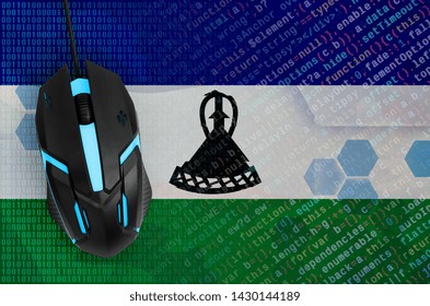 Lesotho flag  and computer mouse. Digital threat, illegal actions on the Internet - Powered by Shutterstock - Get 15% off with code: PIKWIZARD15