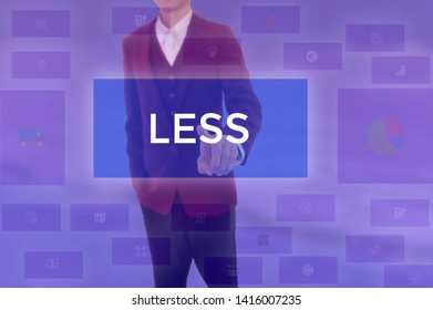 LESS - Business Concept Presented By Businessman